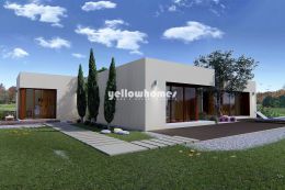 Contemporary villa under construction on a golf...